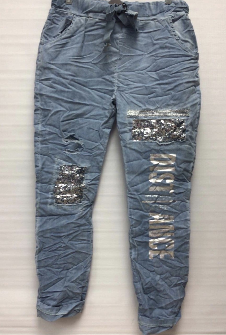 Pantalon avec paillettes - 24131Bleu - 