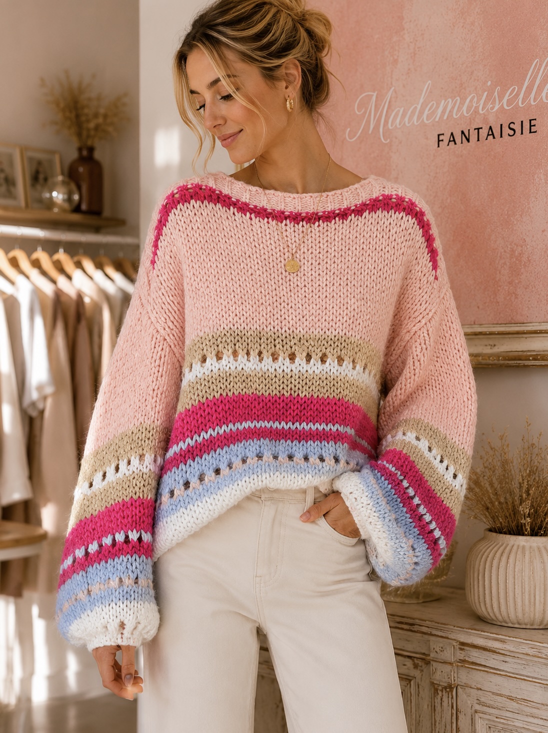 Tricot COZY - F29189beige - Fantaisie