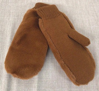 Mitaine fausse fourrure et tricot - 570810030Camel - 