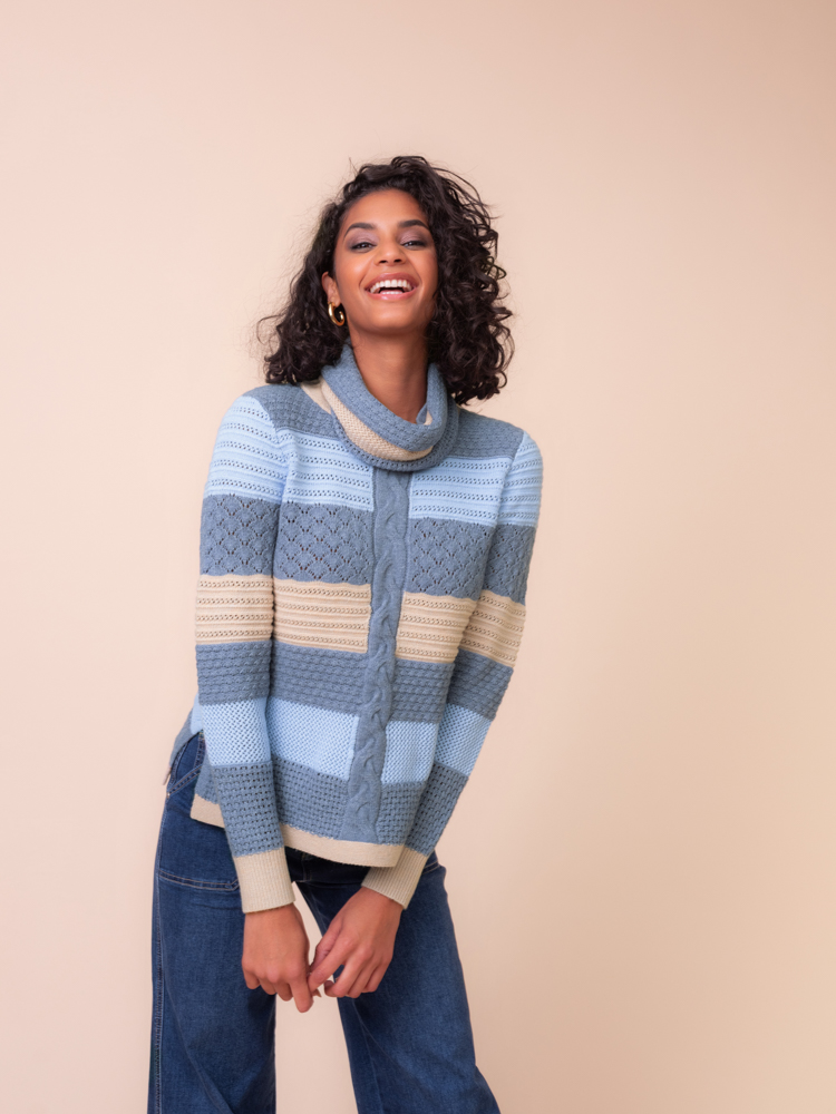 Chandail COL AMOVIBLE - A48007bleu - Alison Sheri