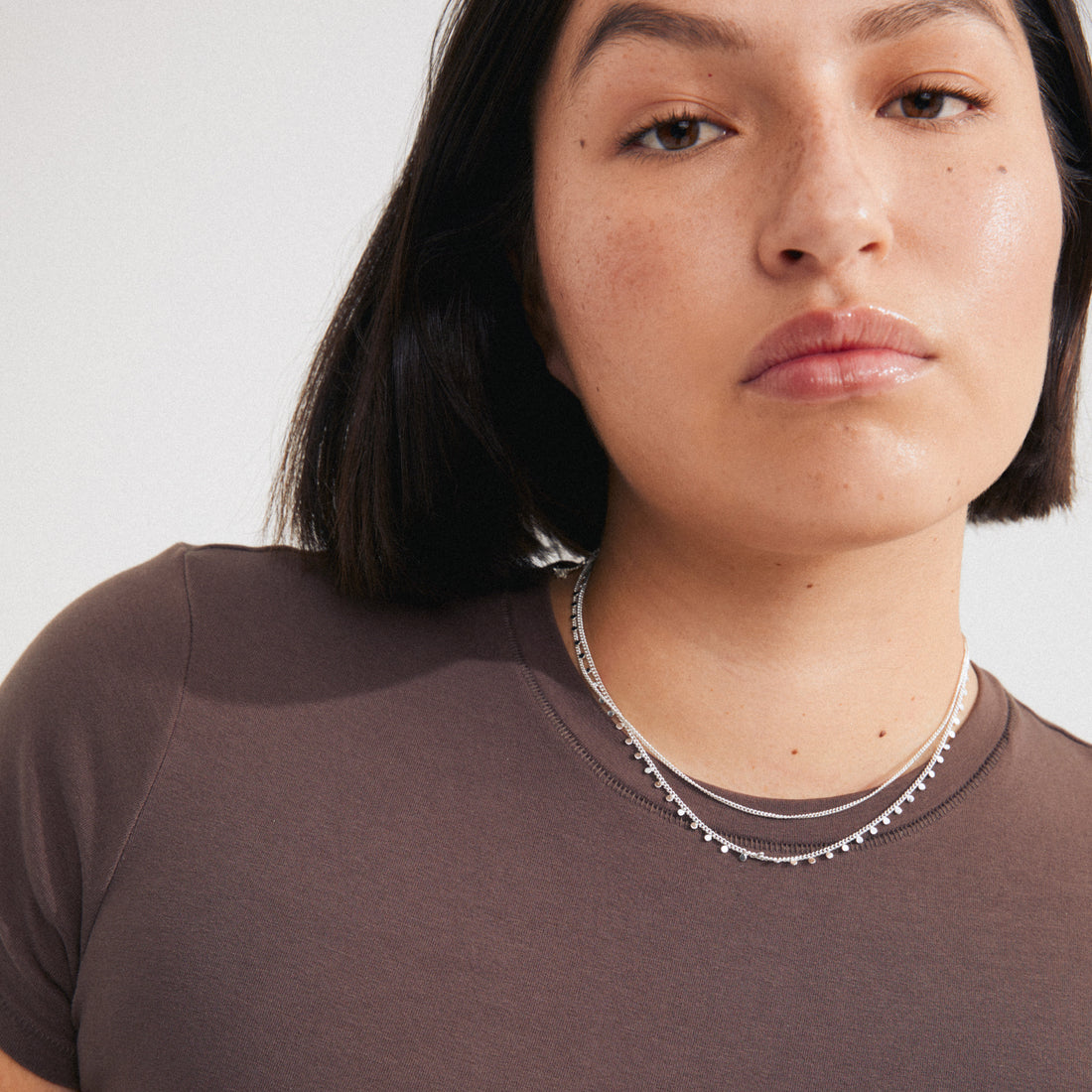 Collier recyclé style superposé des chaînes fines - 142426011arg - Pilgrim