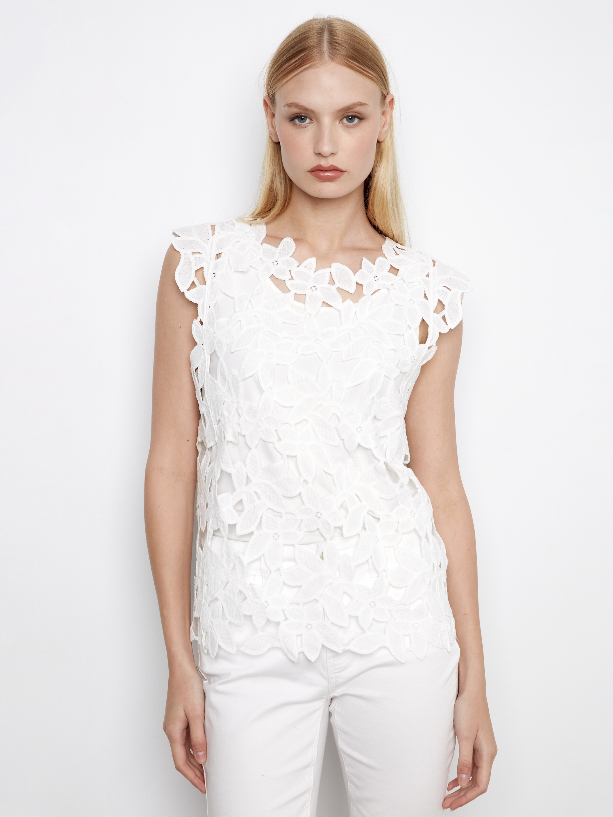Camisole dentelle EVA - C4689blanc - Charlie B