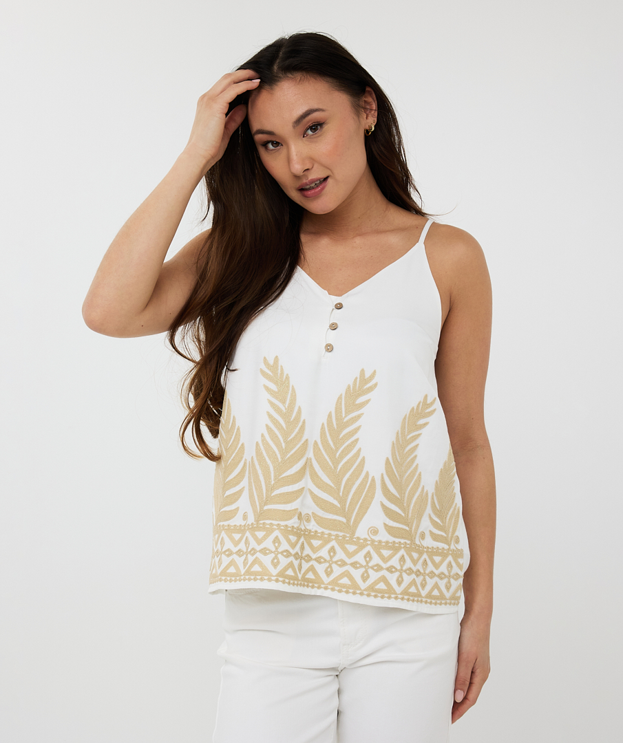 Camisole broderie feuilles - ESQ25009228 - Esqualo