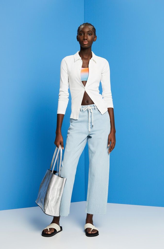 Jean évasé ourlet effiloché / Esprit - ESP033EE1B304 - Esprit