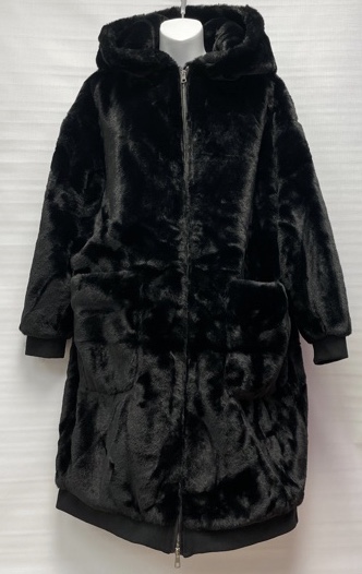 Manteau surdimensionné / fausse fourrure / capuche et poche - 73J031S - 