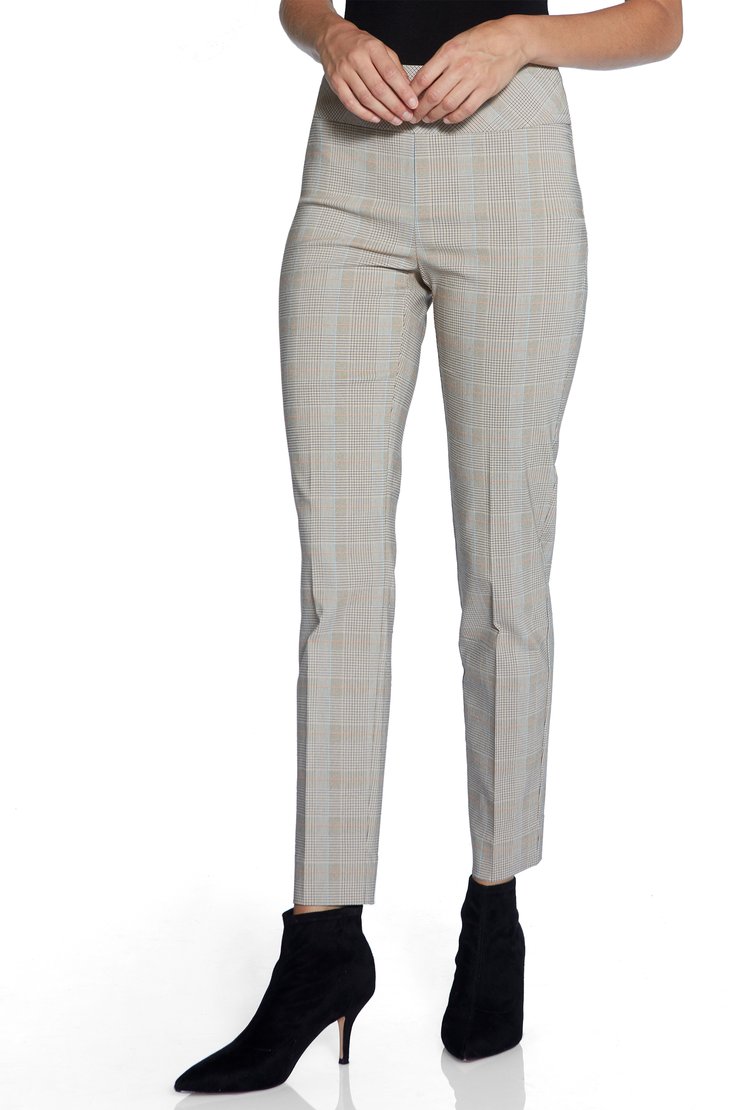 Pantalon à carreaux / bande à la taille - 67106 - 