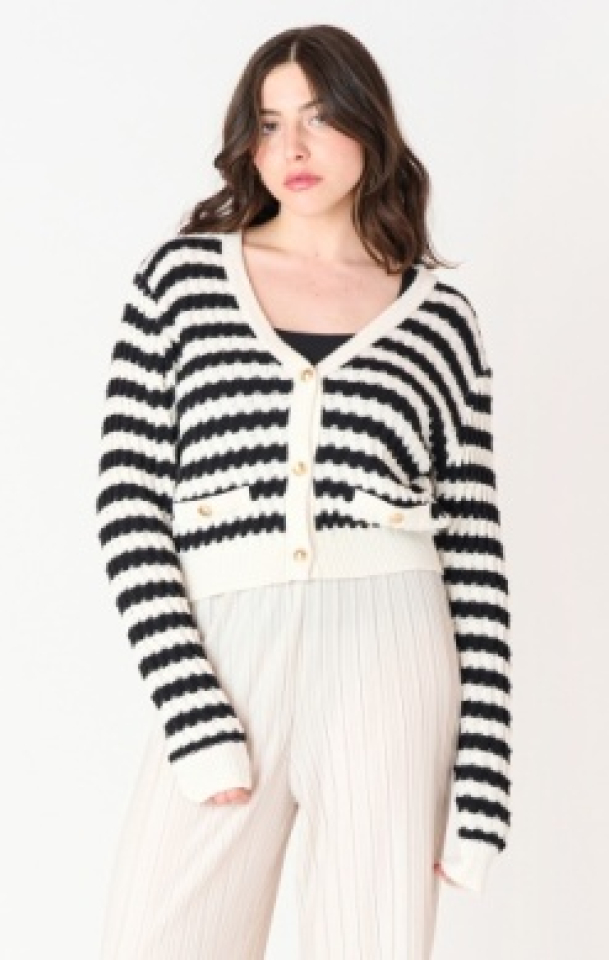 Cardigan à rayures - BT2527253 - Blacktape