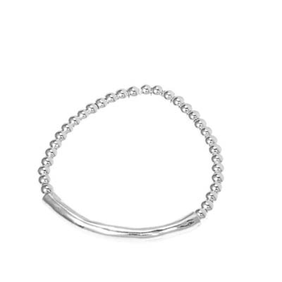 Bracelet élastique tube martelé arg - M07-4586arg - Merx