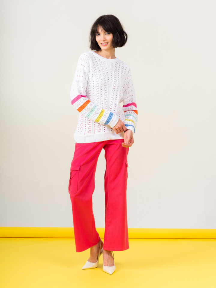 Tricot couleurs à la manche - EW34040 - Elena Wang