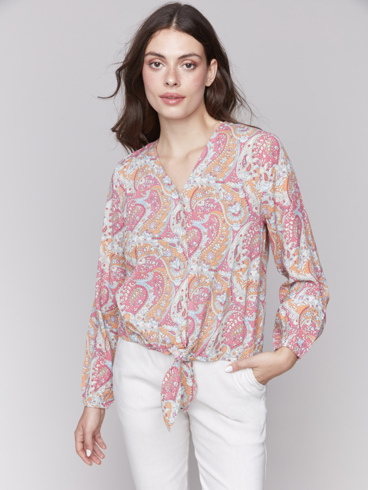 Blouse paisley nouée - C4564 - Charlie B