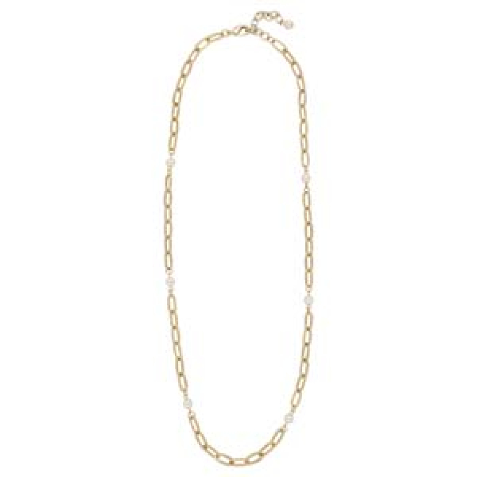 Collier chaîne dorée et perle / 61 + 5cm - M99-693or - Merx