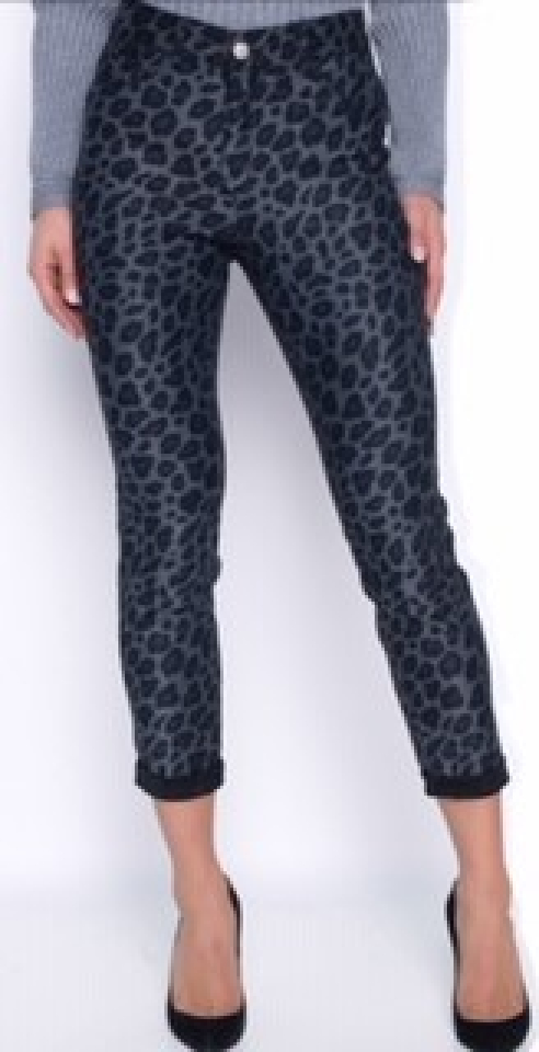 Jeans réversible / noir - léopard / taille haute - 3121 - Frank Lyman