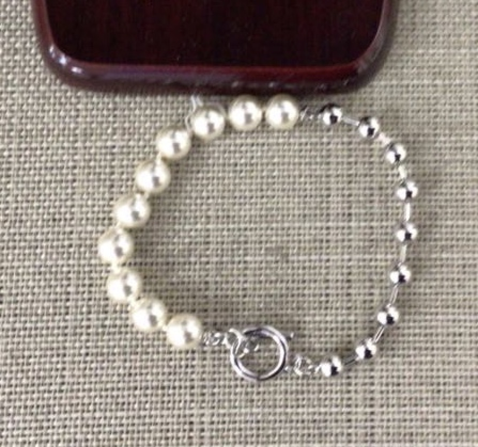 Bracelet argent et perles - M98-721arg - Merx