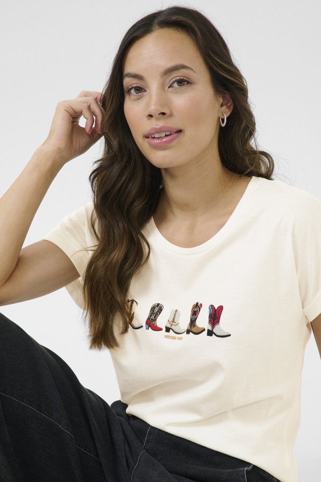 T-shirt SITA - CR10614080 - Cream