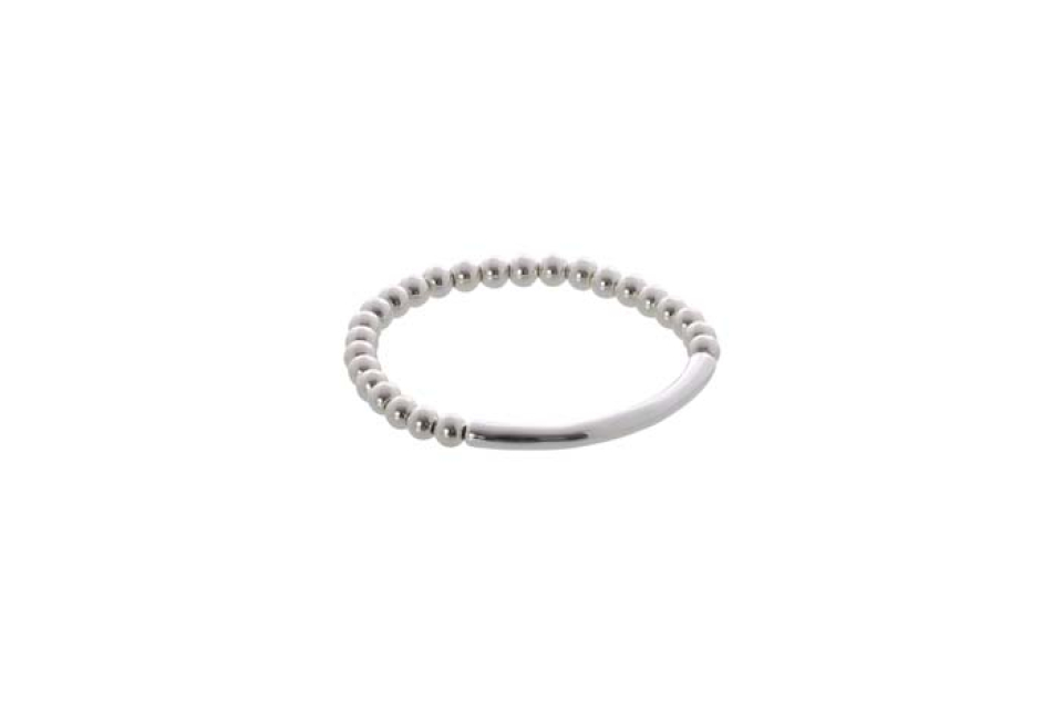 Bracelet élastique perle et tube argent - M07-4860arg - Merx