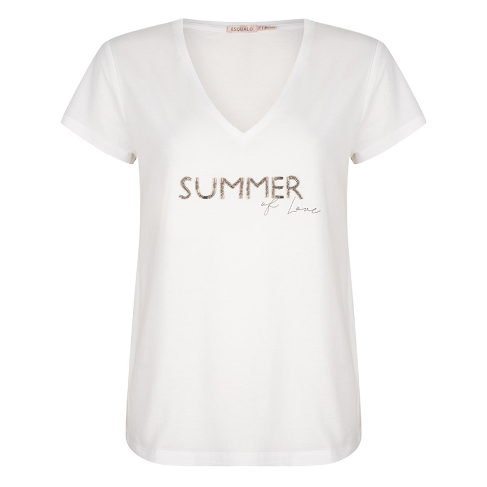 T-shirt décolté en V / SUMMER OF LOVE - 30225 - Esqualo