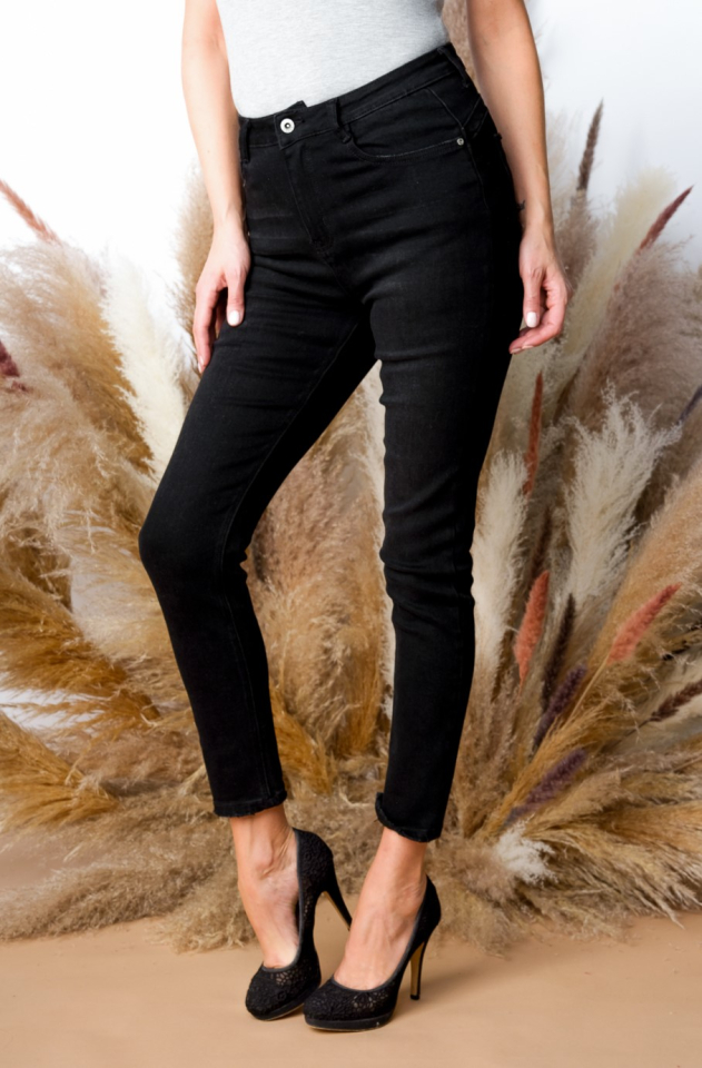 Jeans ajusté extensible / poches arrière - A38502 - Alison Sheri