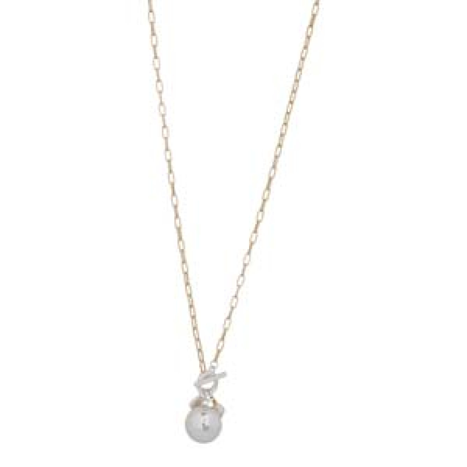 Collier chaîne or pendentif perle / 90cm - M06-5628-2or - Merx