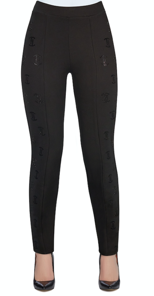 Legging motifs textures à diamants noirs - T258 - Tricotto