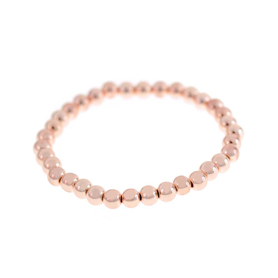 Bracelet élastique perle argent - M07-5618-2rose - Merx