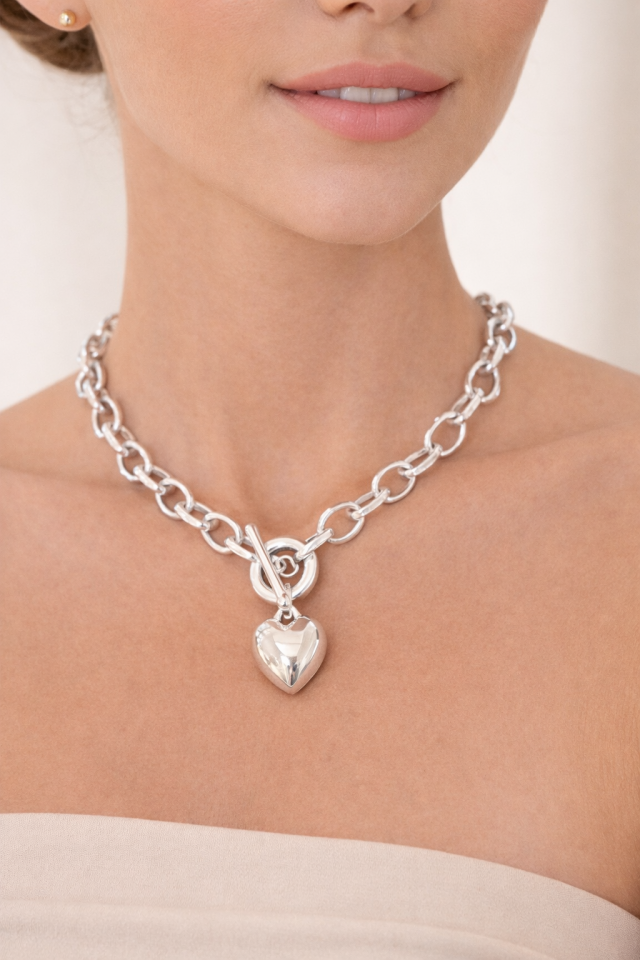 Collier COEUR - 06-4904argent - Fantaisie
