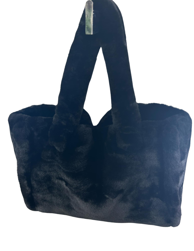 Sac fourre-tout en fourrure - SM15125noir - Bahamas