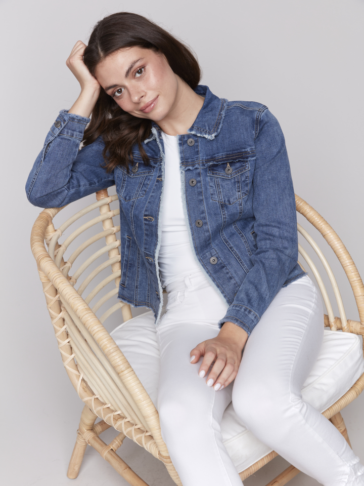 Veste de jeans - C6233bleu - Charlie B