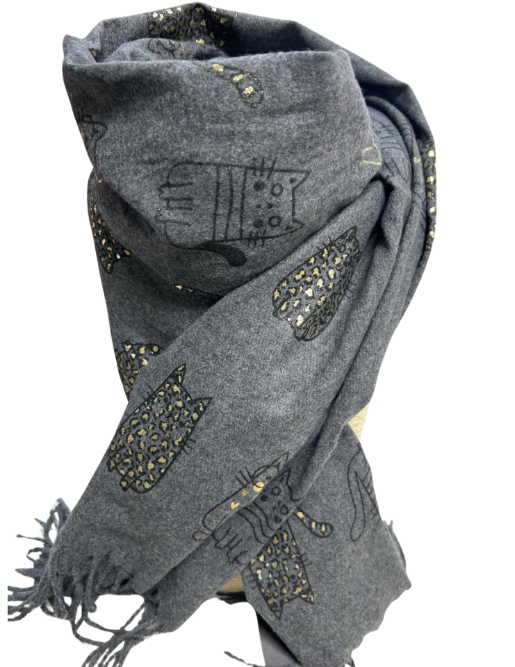 Foulard chats - 11483gris - Les Nana