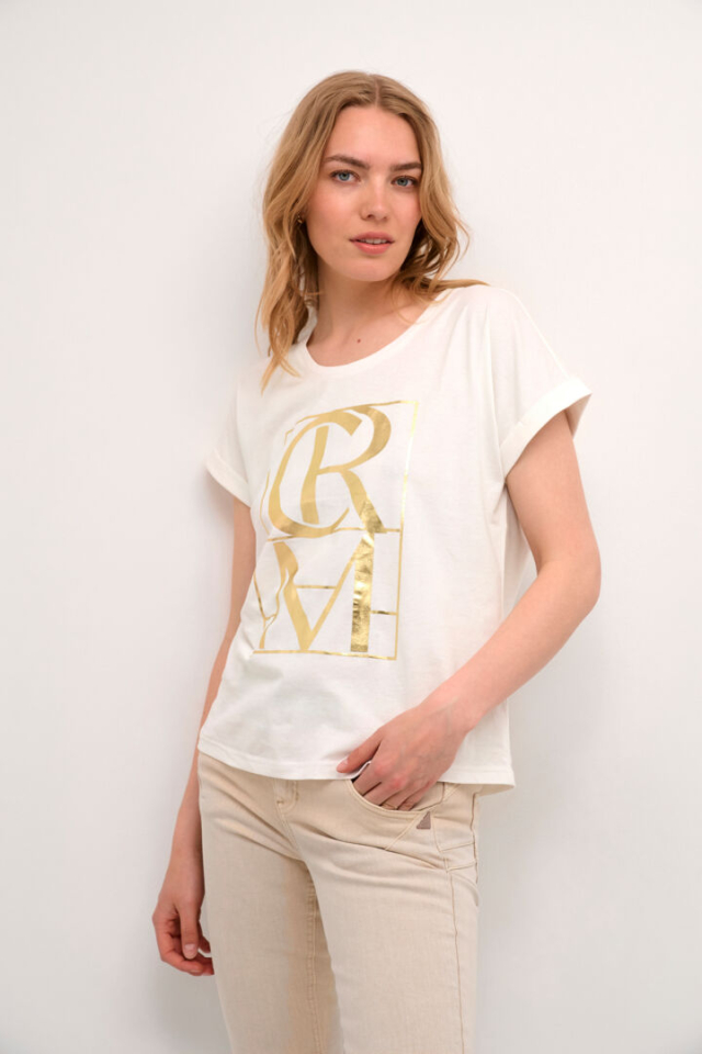 T-shirt lettres dorées - CR10612218SW - Cream