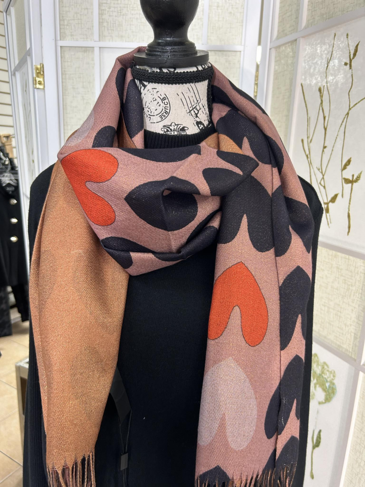 Foulard reversible brillant et coeurs - TE630130298R - Tom & Eva