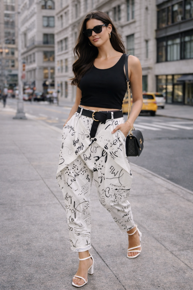Pantalon STREET - Fstreet/blanc - Fantaisie