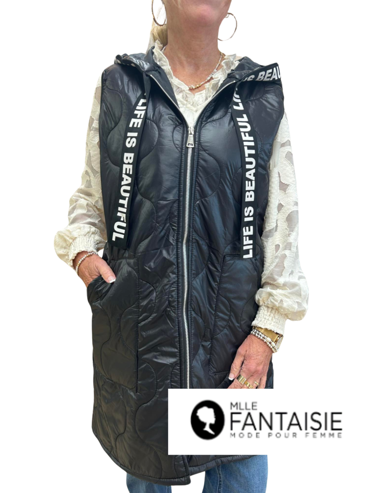 Veste matelassée sans manches/F - F02419N - Fantaisie