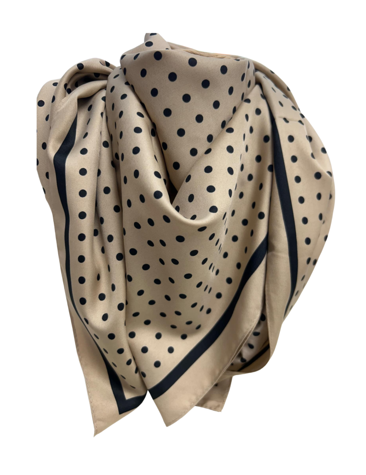 Foulard carré petit pois - TE680110025taupe - Tom & Eva