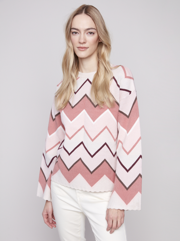 Chandail ZIGZAG - C2721rose - Charlie B