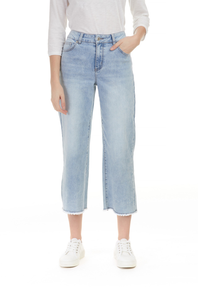 Jeans 7/8 / jambes larges / ourlet effiloché - 5199B - Charlie B