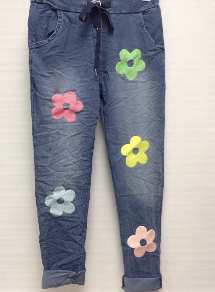 Pantalon froissé taille élastique avec cordon de serrage - JeansMarF - Made in Italy