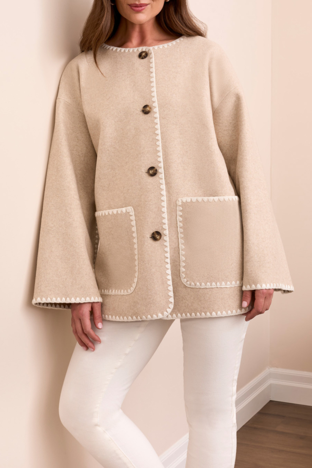 Manteau et foulard - TR2287sable - Tribal