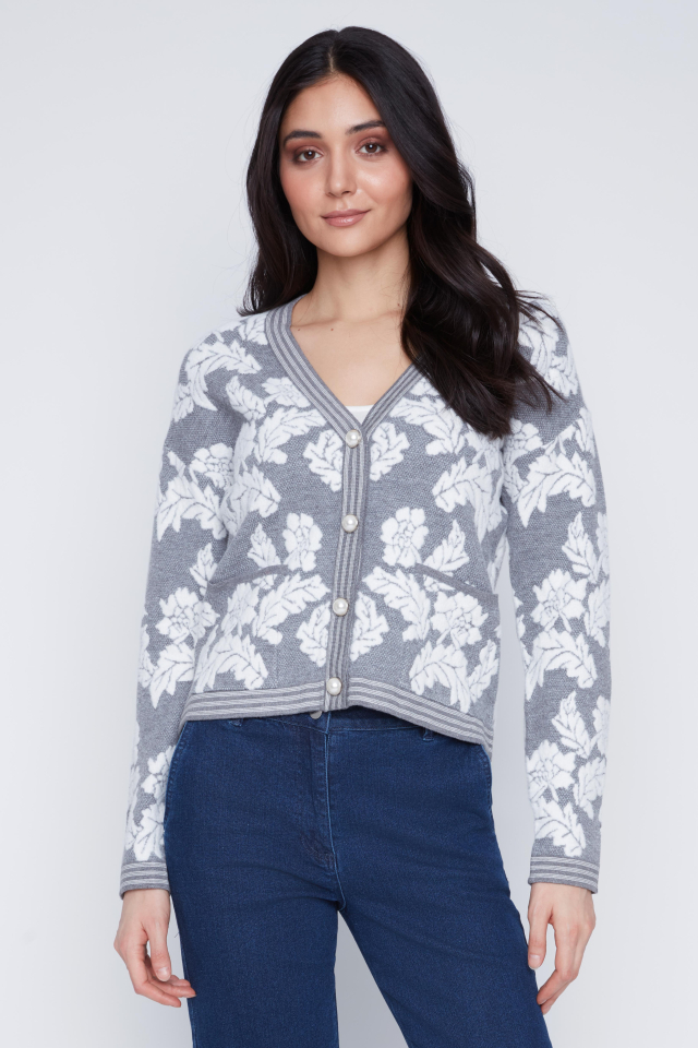 Cardigan LEAF - CYC2523029gris - Coco Y Club