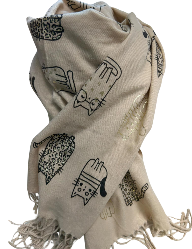 Foulard chats - 11483beige - Les Nana