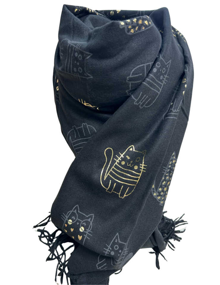 Foulard chats - 11483noir - Les Nana