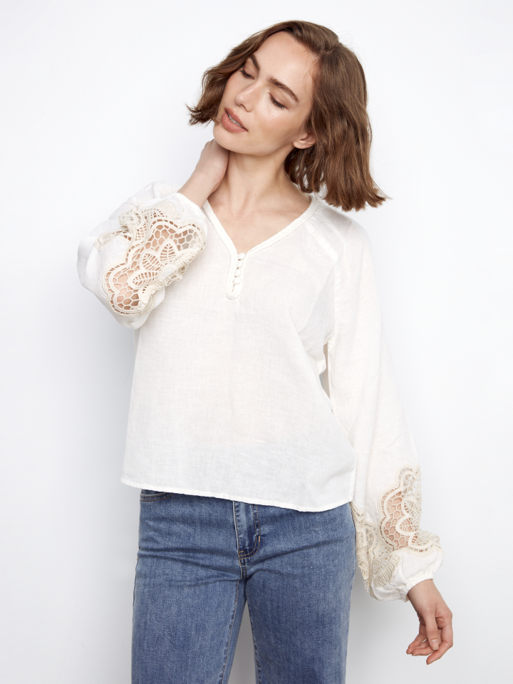 Blouse SHEILA - C4703blanc - Charlie B