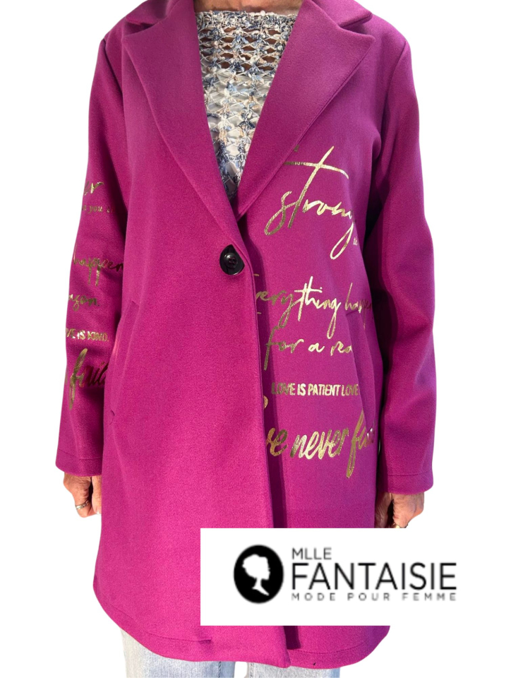 Manteau ecriture dore - F02523F - Fantaisie