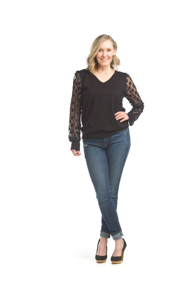 Chandail POLKA - P15306noir - Papillon