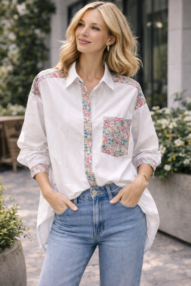 Blouse KARINA - F5858blanc - Fantaisie